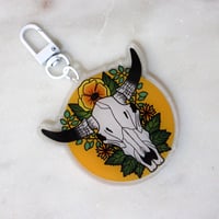Image 1 of 2.5" Cow Skull Keychain
