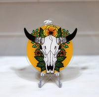 Image 2 of 2.5" Cow Skull Keychain