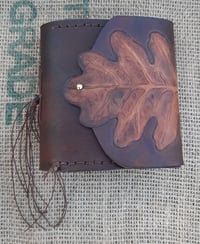 Image 1 of Wrap-around oak leaf notebook 