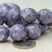 Image 2 of Moonlit Amethyst Czech Glass Beads | 16mm Faceted Rounds, Purple Picasso Finish
