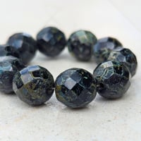 Image 4 of 12mm Black Picasso Czech Glass Fire Polished Beads | Rustic Faceted Round Supplies
