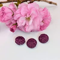 Image 2 of Plum Velvet Dahlia Czech Glass Beads | 14mm Etched Floral Jewelry Supplies