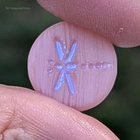 Image 2 of Matte Blush Pink Czech Glass Dragonfly Focal Beads, 17mm Round Nature Inspired