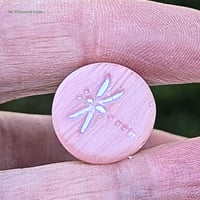 Image 3 of Matte Blush Pink Czech Glass Dragonfly Focal Beads, 17mm Round Nature Inspired