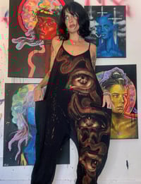 Image 3 of “WAVY EYES” CUSYOM BLEACH PAINTED BAGGY ROMPER LARGE