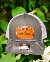 Image 1 of Central Leather Patch Hat - Gray/White