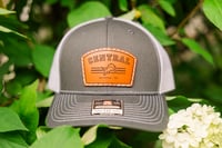 Image 2 of Central Leather Patch Hat - Gray/White