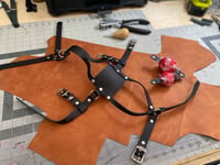 Image 2 of Leather Head Harness Panel Gag - Interchangeable System