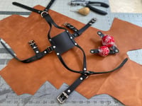 Image 1 of Leather Head Harness Panel Gag - Interchangeable System