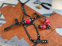 Image 4 of Leather Head Harness Panel Gag - Interchangeable System