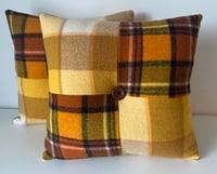 Image 1 of Orange & Yellow Button Cushion