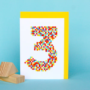 Image of Number 3 Birthday Card