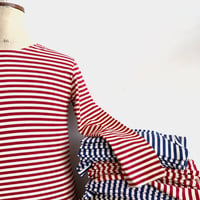 Image 5 of French Breton Mariniere Sailor Shirts Cotton Striped Red Blue Black Short Sleeve