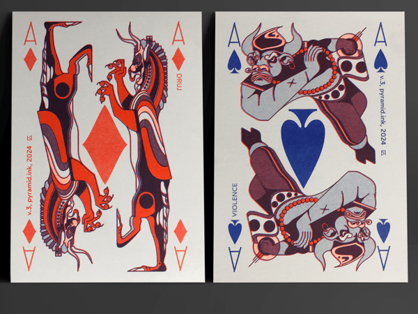 Image of Aces riso postcards