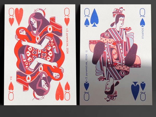 Image of Queens riso postcard