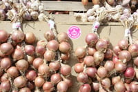Image 4 of Genuine French P.D.O Roscoff Pink Onions on String 1kg A.O.P