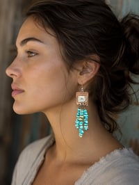 Image 3 of Turquoise Bead Earrings