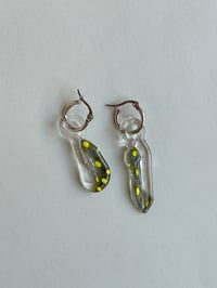 Image 1 of Upcycled Glass - Gray / Yellow Earrings