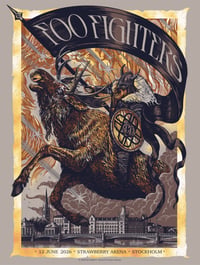 FOO FIGHTERS gold foil poster