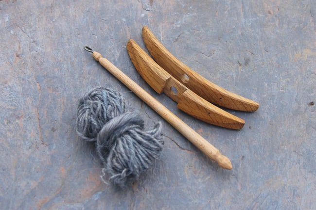 Oak Wood Turkish Drop Spindle, Hand Carved, Wool Spinning, Ancestral Crafts