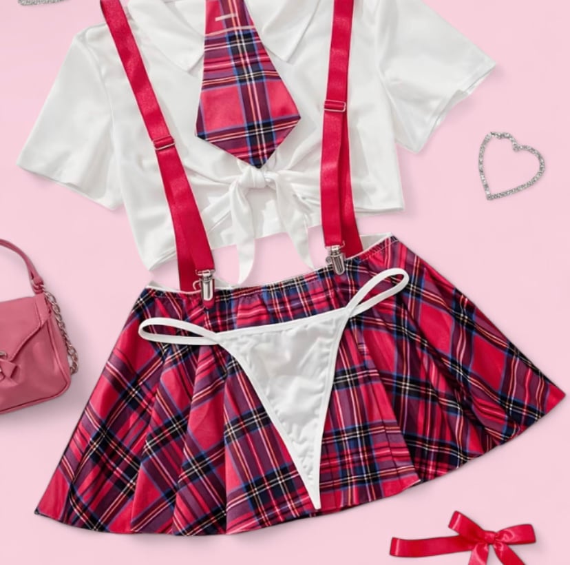 Image of  Plaid Mini Skirt Set