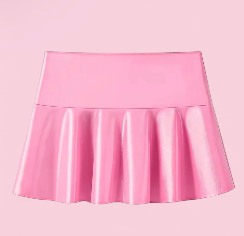 Image of Leather Mini Skirt