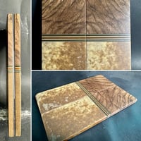 Image 1 of Figured Walnut & Layered Micarta Segmented Knife Scales