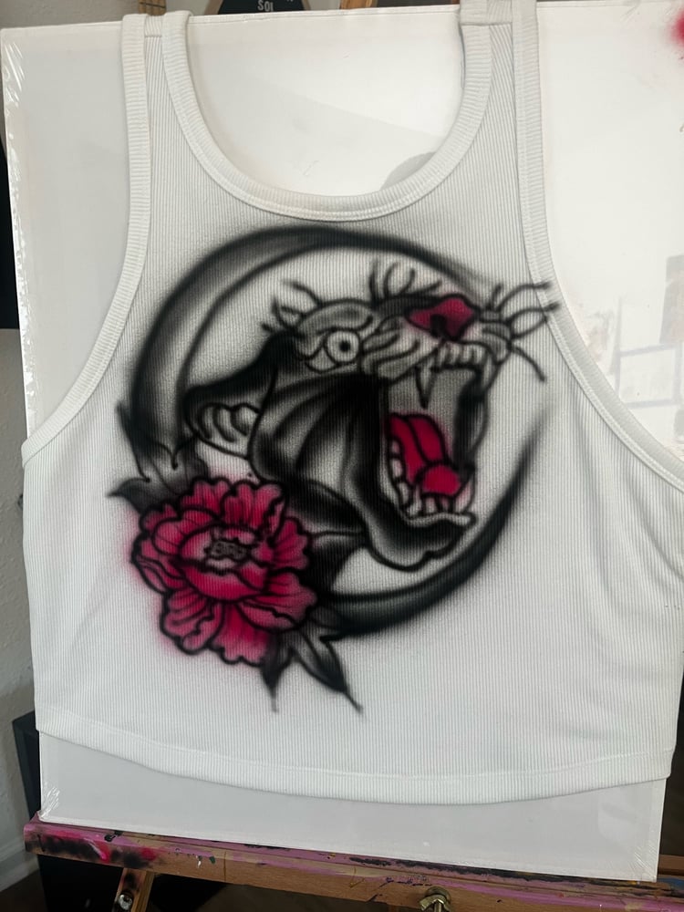 Image of electric panther airbrushed tee