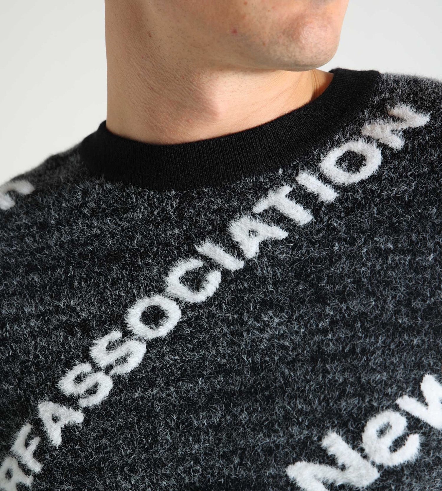 Image of NEW AMSTERDAM SURF ASSOCIATION NAME KNIT AOP BLACK