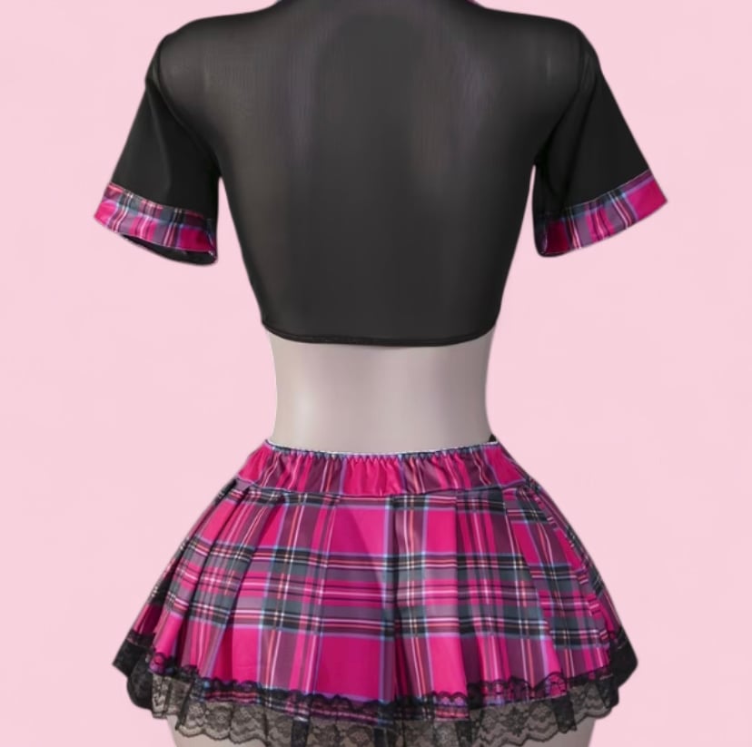 Image of Mesh Top and Skirt Set 