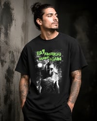 Image 1 of "Eat America's Brains Again" Funny Zombie Tee