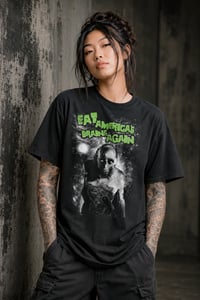Image 2 of "Eat America's Brains Again" Funny Zombie Tee