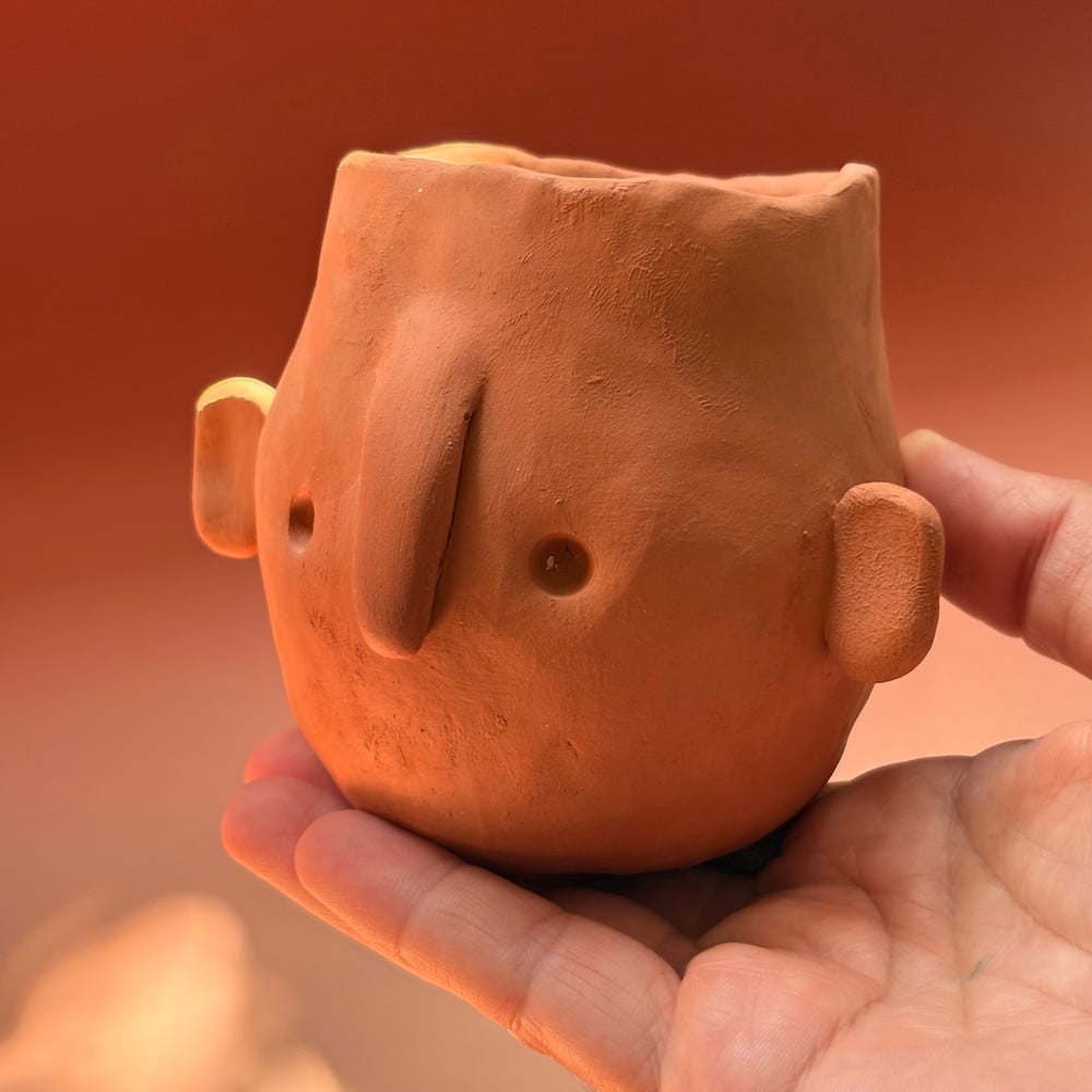 Image of Terracotta face pot