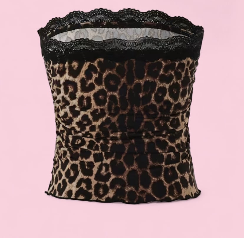 Image of Leopard print tube top 