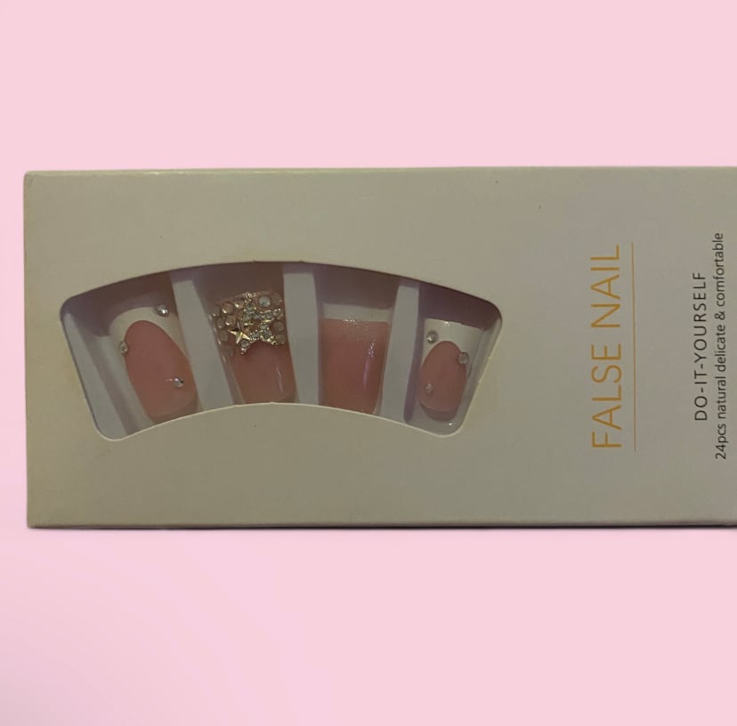 Image of French tip duck nails