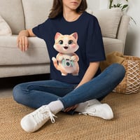 Image 11 of Cute Cartoon Camera Cat T-Shirt — Adorable Kawaii Kitten Graphic Tee