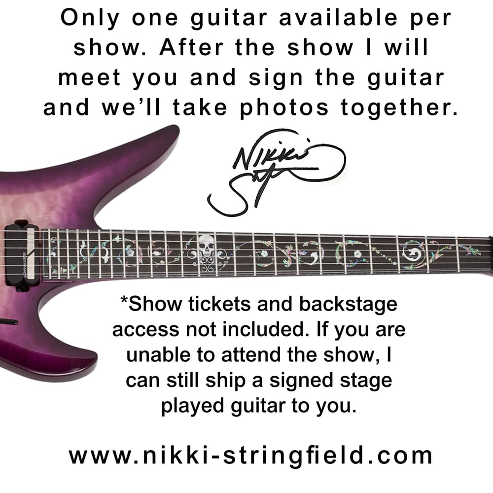 Image of Nikki Stringfield Signed, Stage Played Guitar 