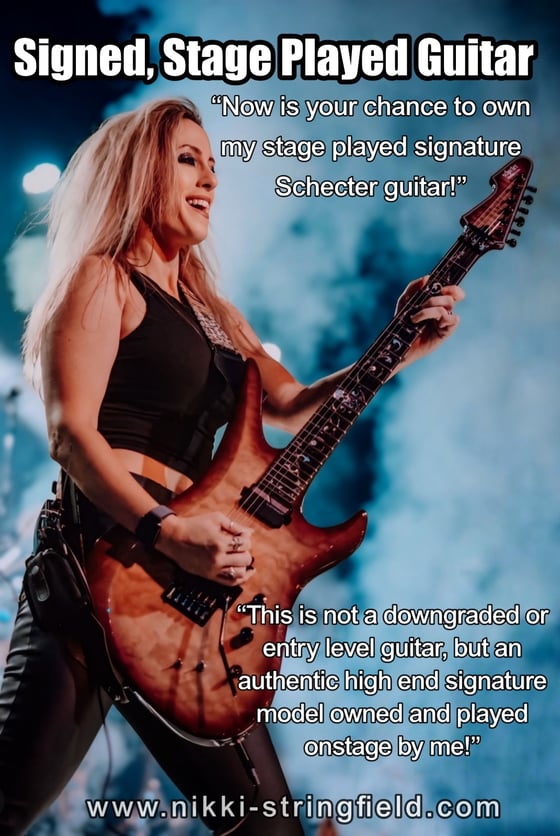 Image of Nikki Stringfield Signed, Stage Played Guitar 