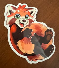 Red Panda Tail Hug Sticker