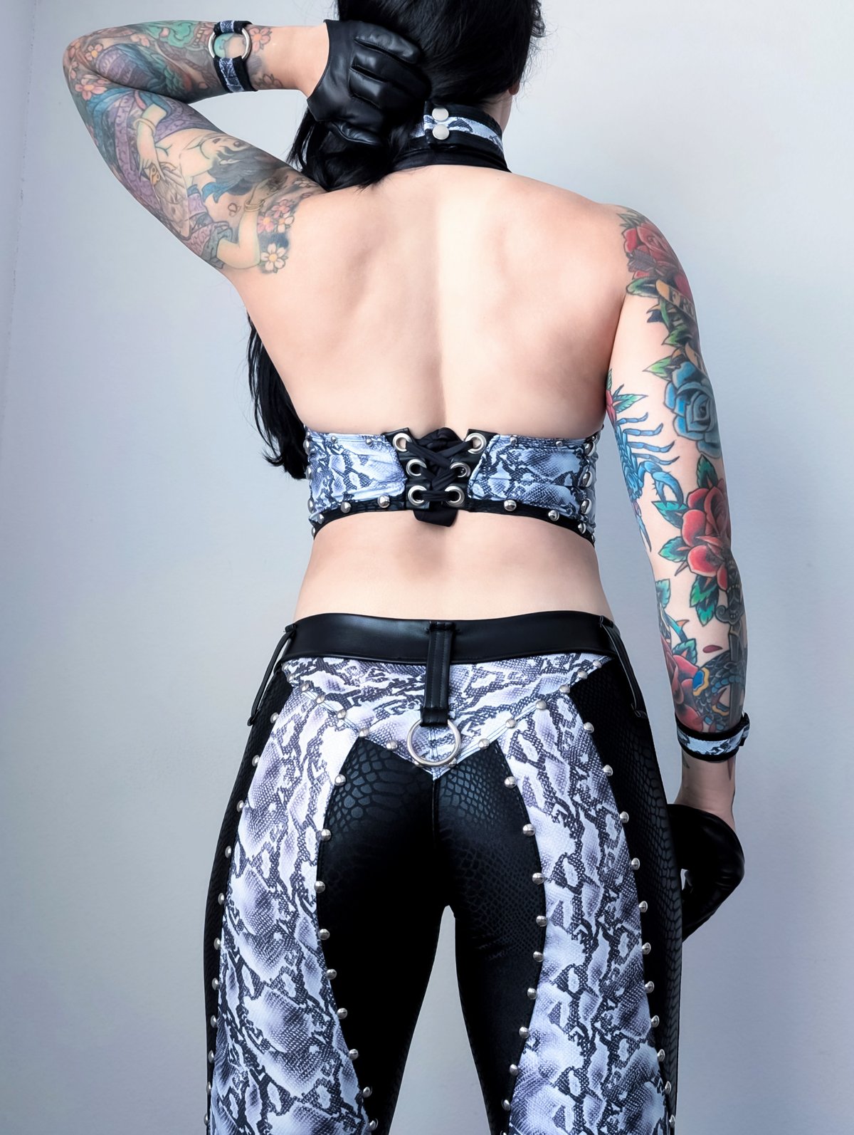 Snake Longline Bustier w/ Choker & Wristlets
