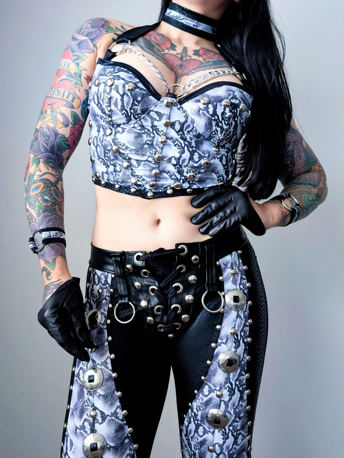 Snake Longline Bustier w/ Choker & Wristlets