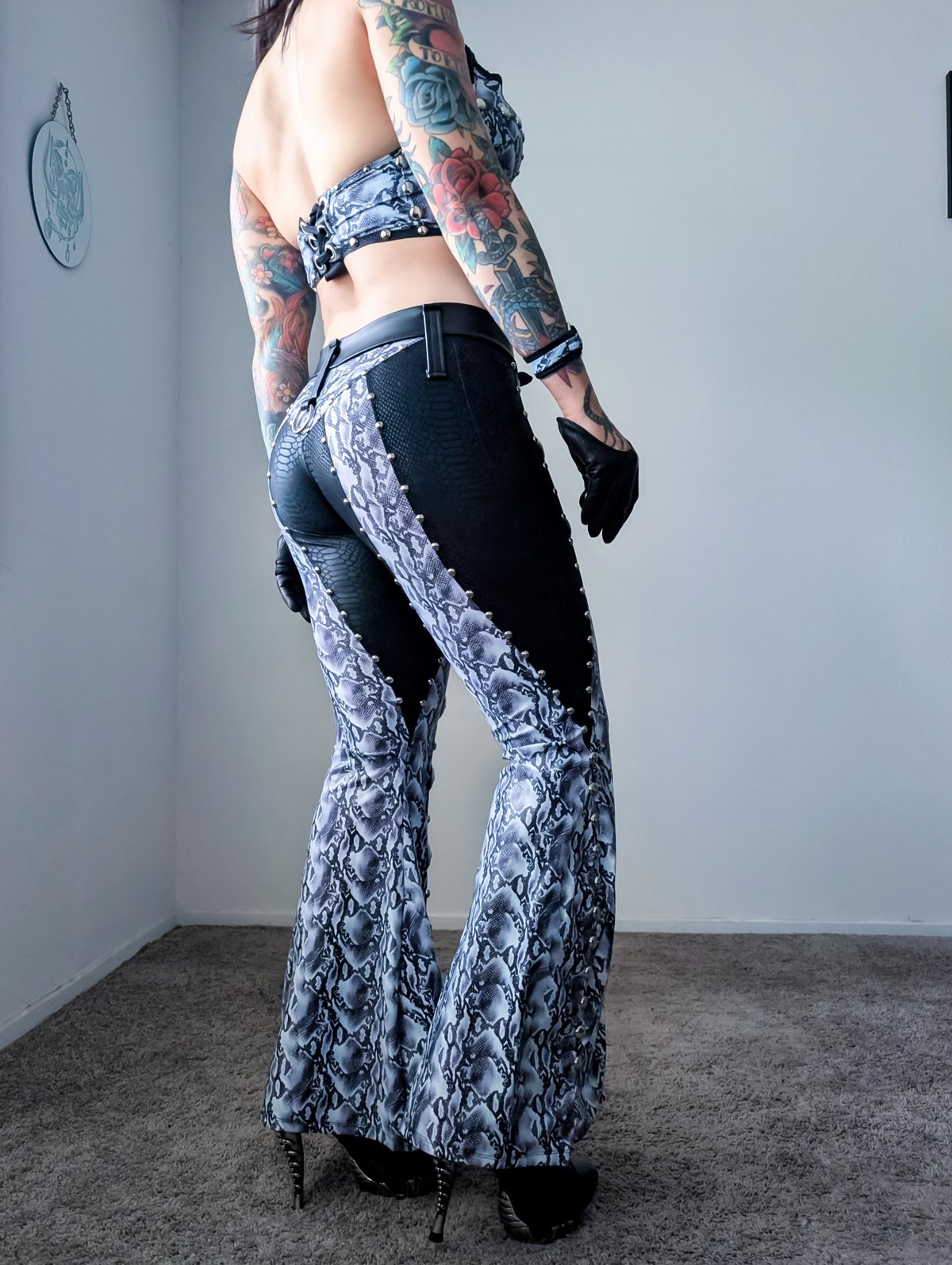 White Snake Conchos & Chaps Bell-Bottoms