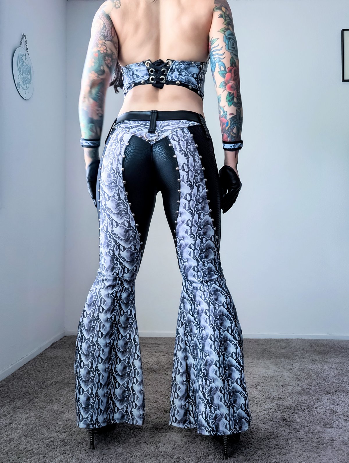 White Snake Conchos & Chaps Bell-Bottoms