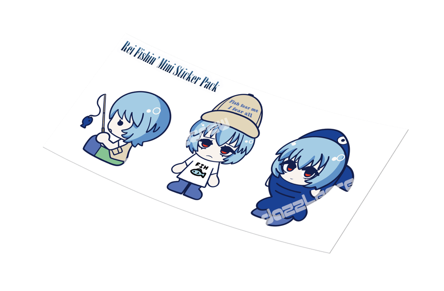 Image of (Pre-order) Rei Fishin' Mini Sticker Sheet