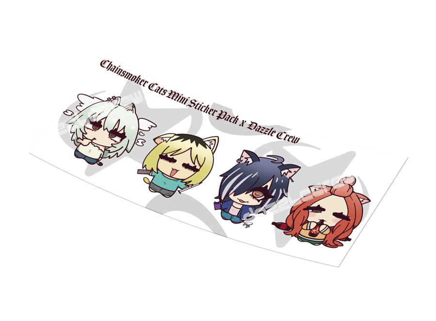 Image of (Pre-order) Chainsmoker cat mini sticker sheet