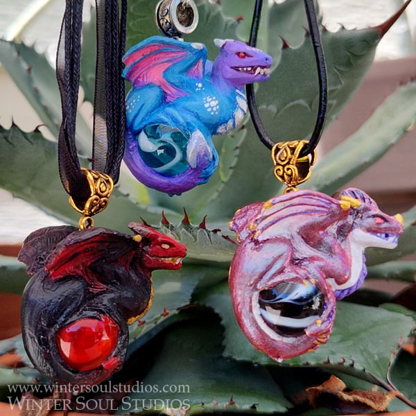 Image of Mini Snarl Dragons- Collectible Necklace