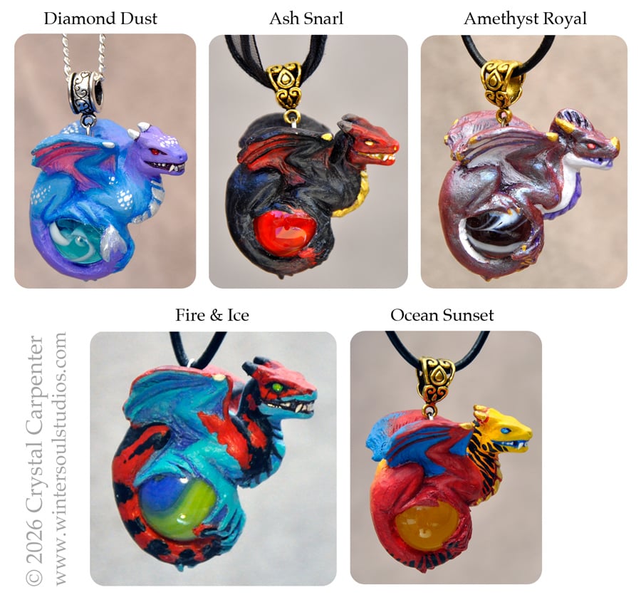 Image of Mini Snarl Dragons- Collectible Necklace
