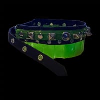 Image 2 of Slime green apocalypse cyber goth circus punk studded collar
