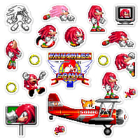 Image 1 of Knuckles in Sonic the Hedgehog 2 Sticker/Magnet Sets (18 Pieces) 