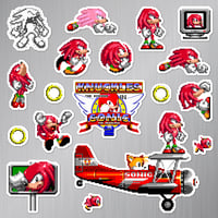 Image 2 of Knuckles in Sonic the Hedgehog 2 Sticker/Magnet Sets (18 Pieces) 